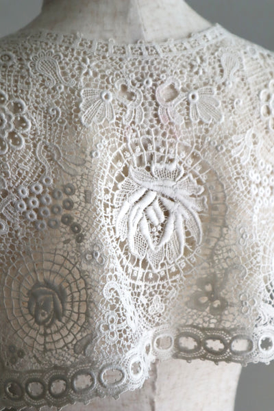 1900s Corded Schiffli Lace Sailor Collar