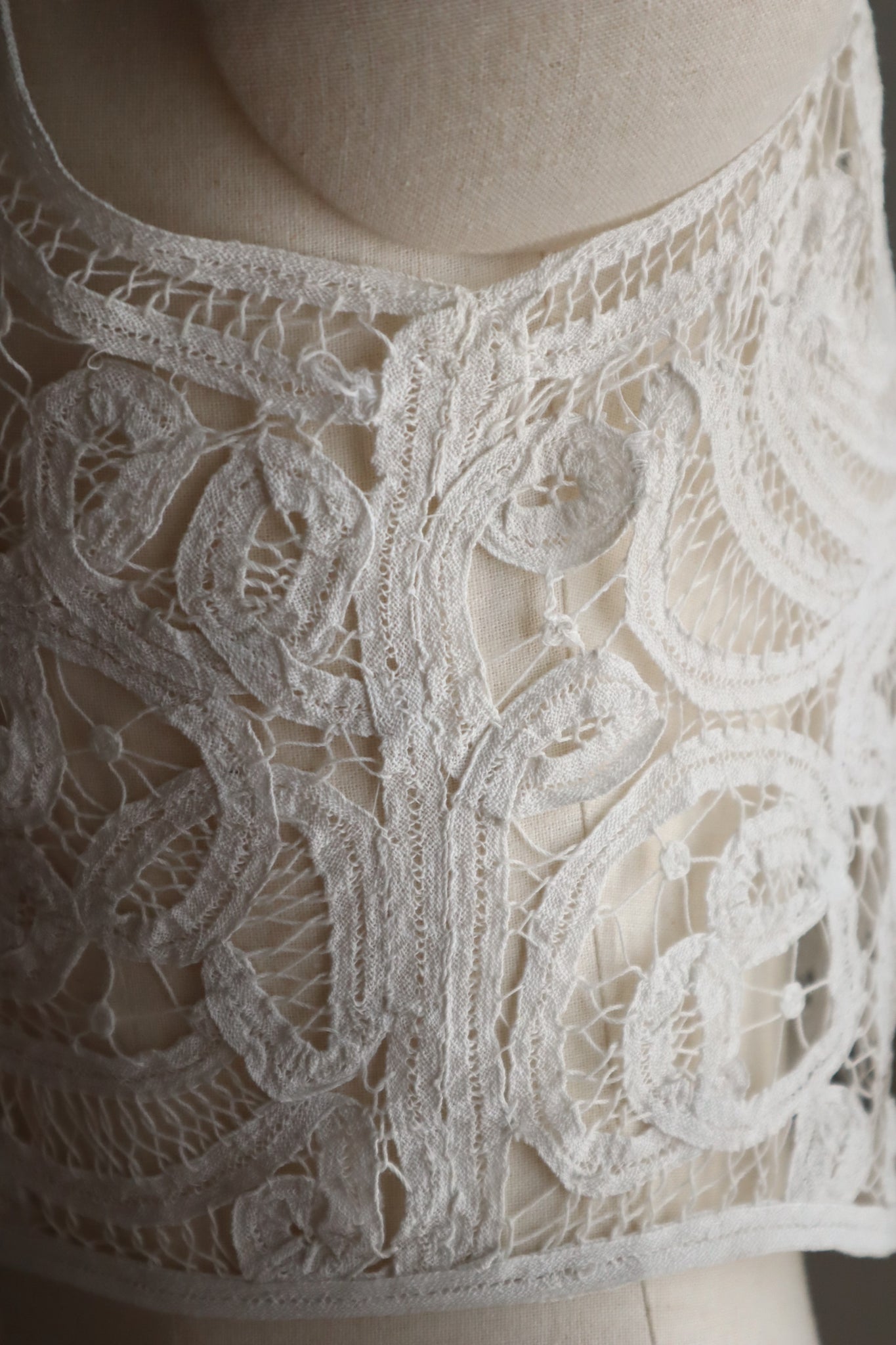 1900s French Batten Lace Corset Cover