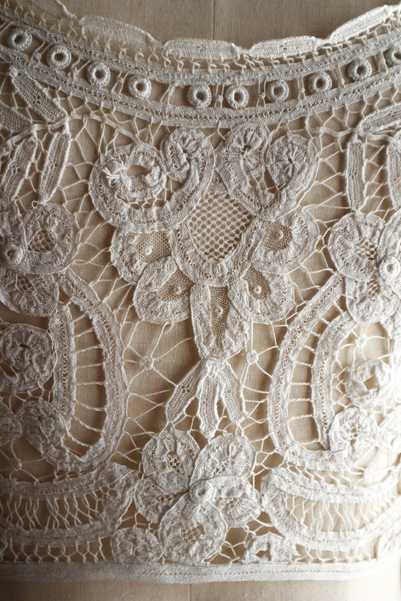 1900s French Batten Lace Corset Cover
