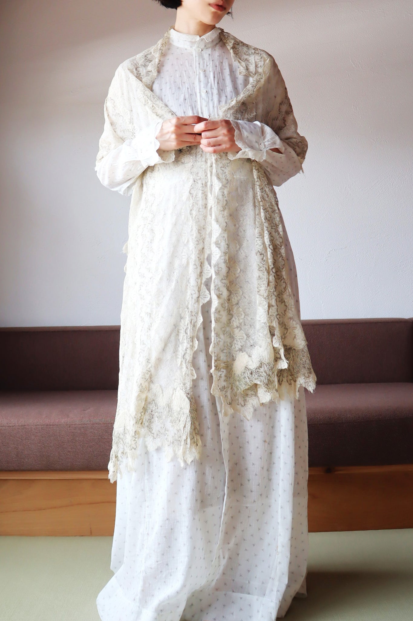 19th Metallic Knit Lace Shawl