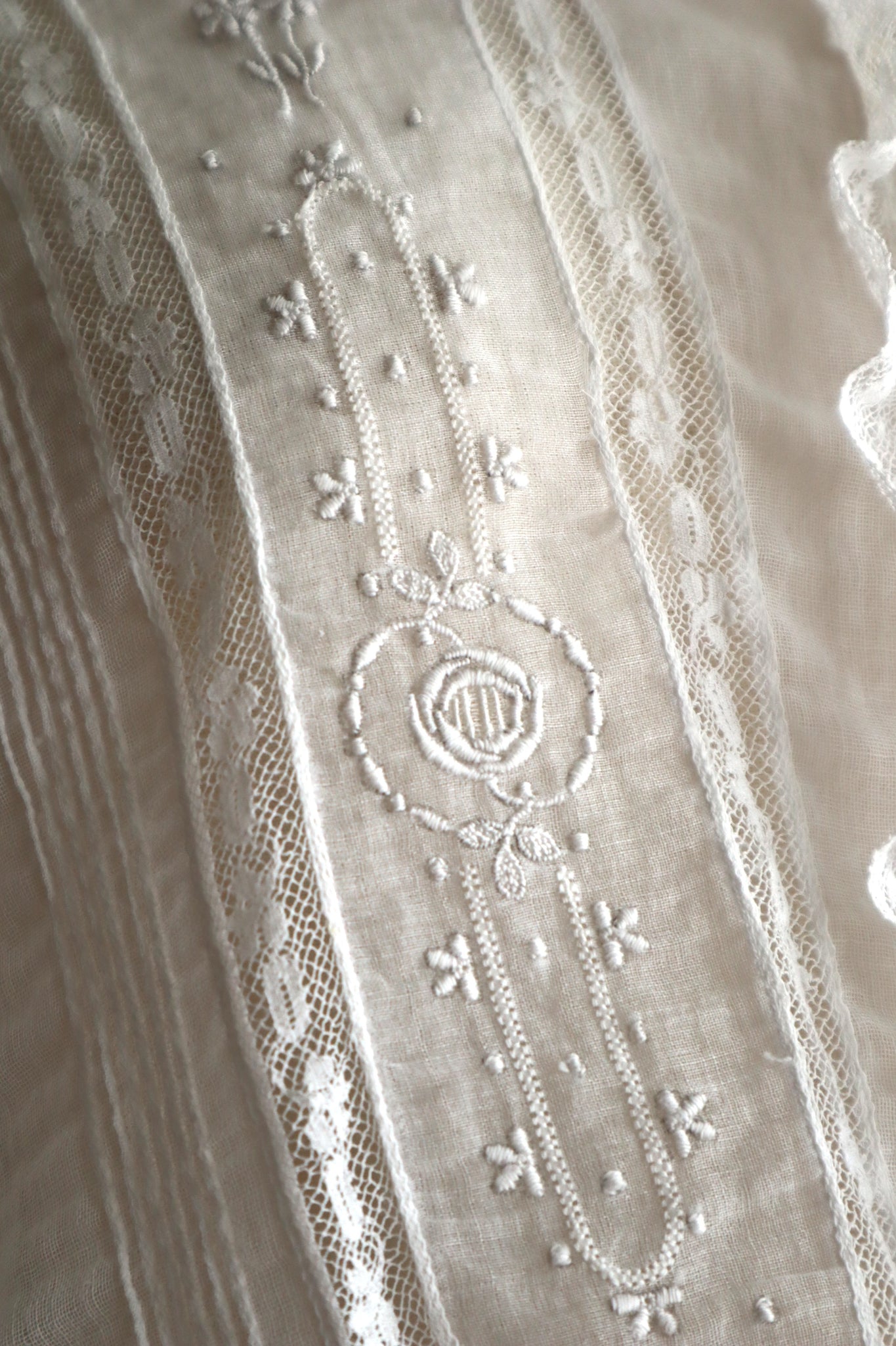 1910s Sheer White Cotton Blouse with Sailor Collar