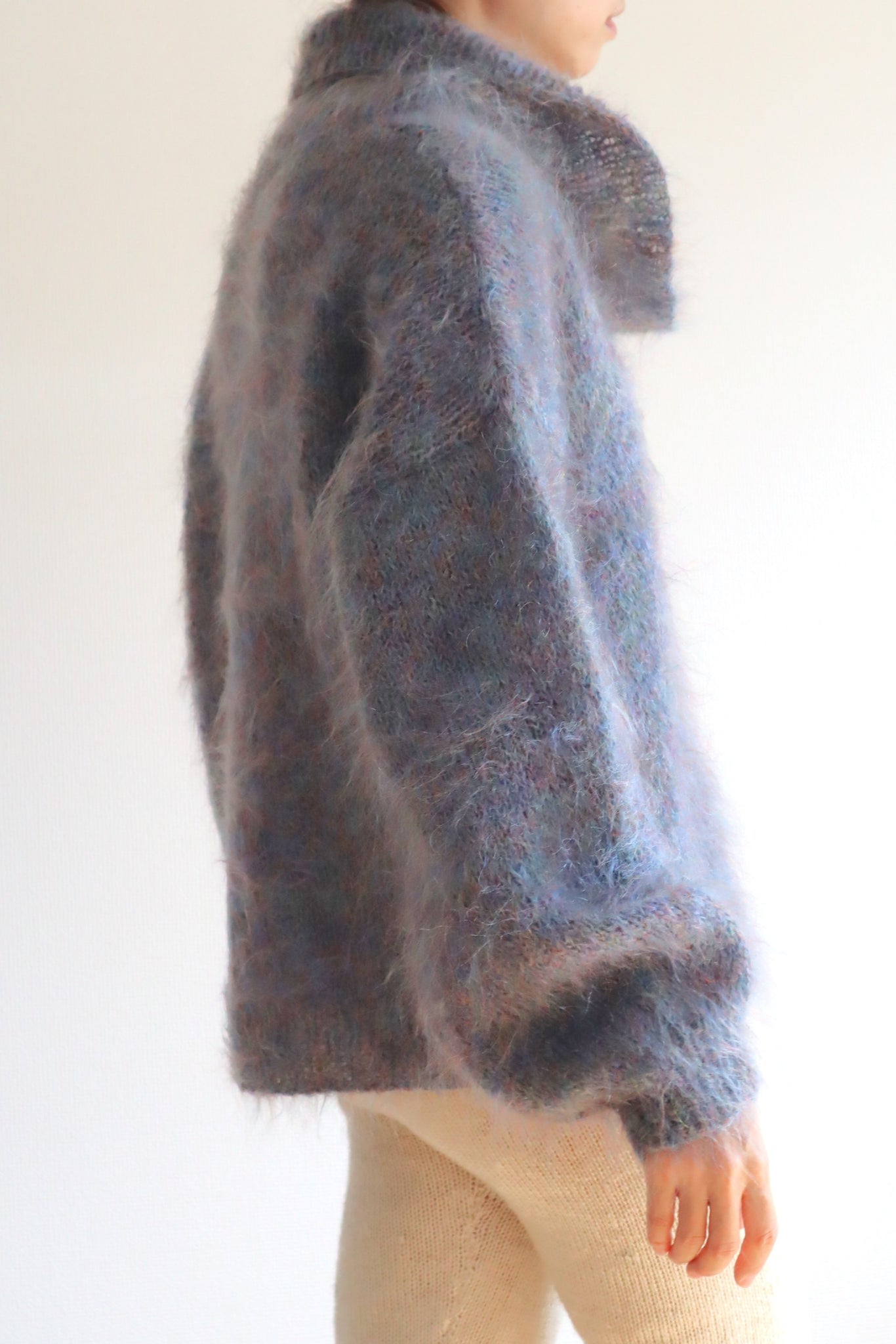 80s Beautiful Blue Mohair Sweater