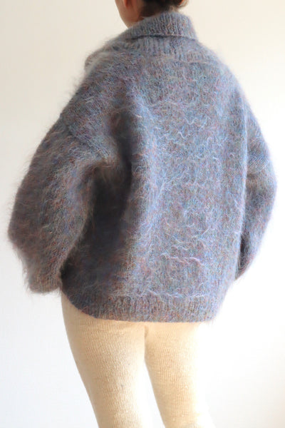 80s Beautiful Blue Mohair Sweater