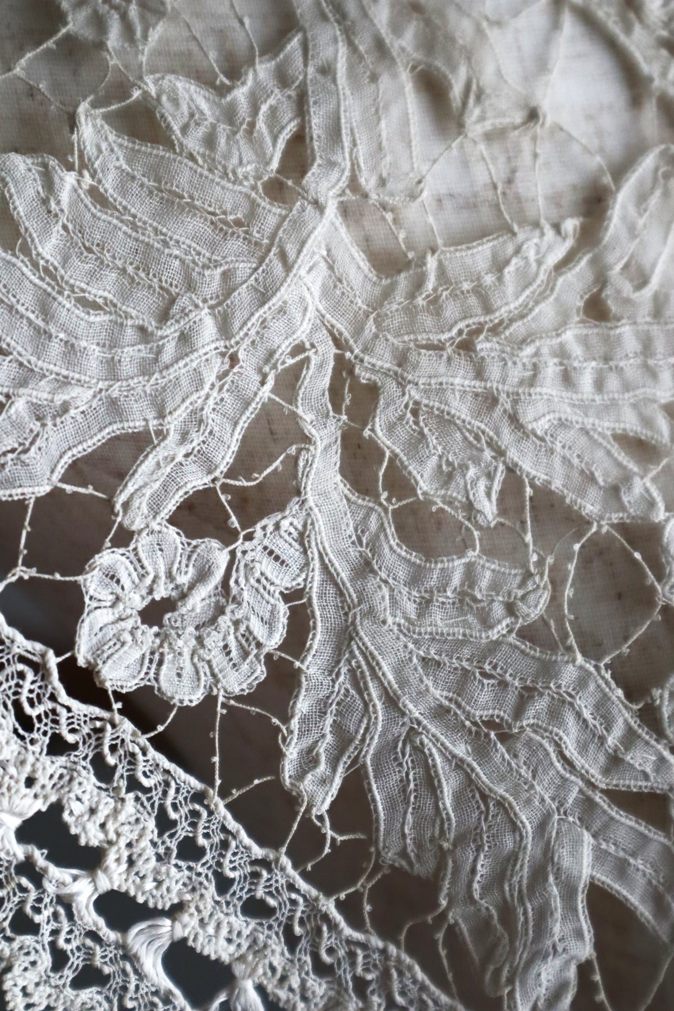 Early 1900s French Edwardian Handmade Needle Lace Collar