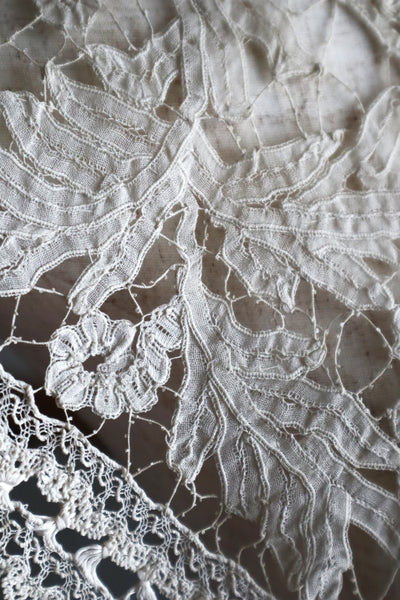 Early 1900s French Edwardian Handmade Needle Lace Collar