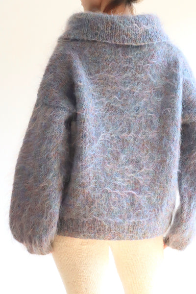 80s Beautiful Blue Mohair Sweater