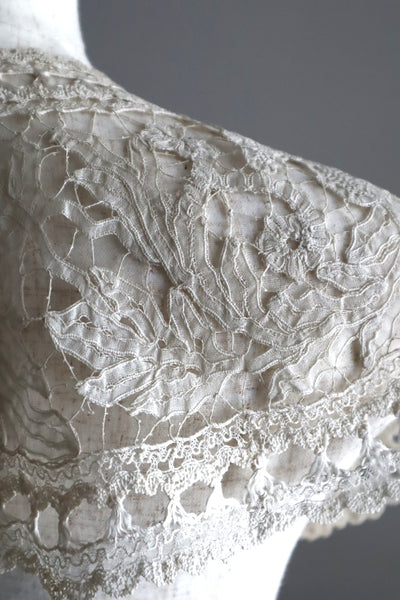 Early 1900s French Edwardian Handmade Needle Lace Collar