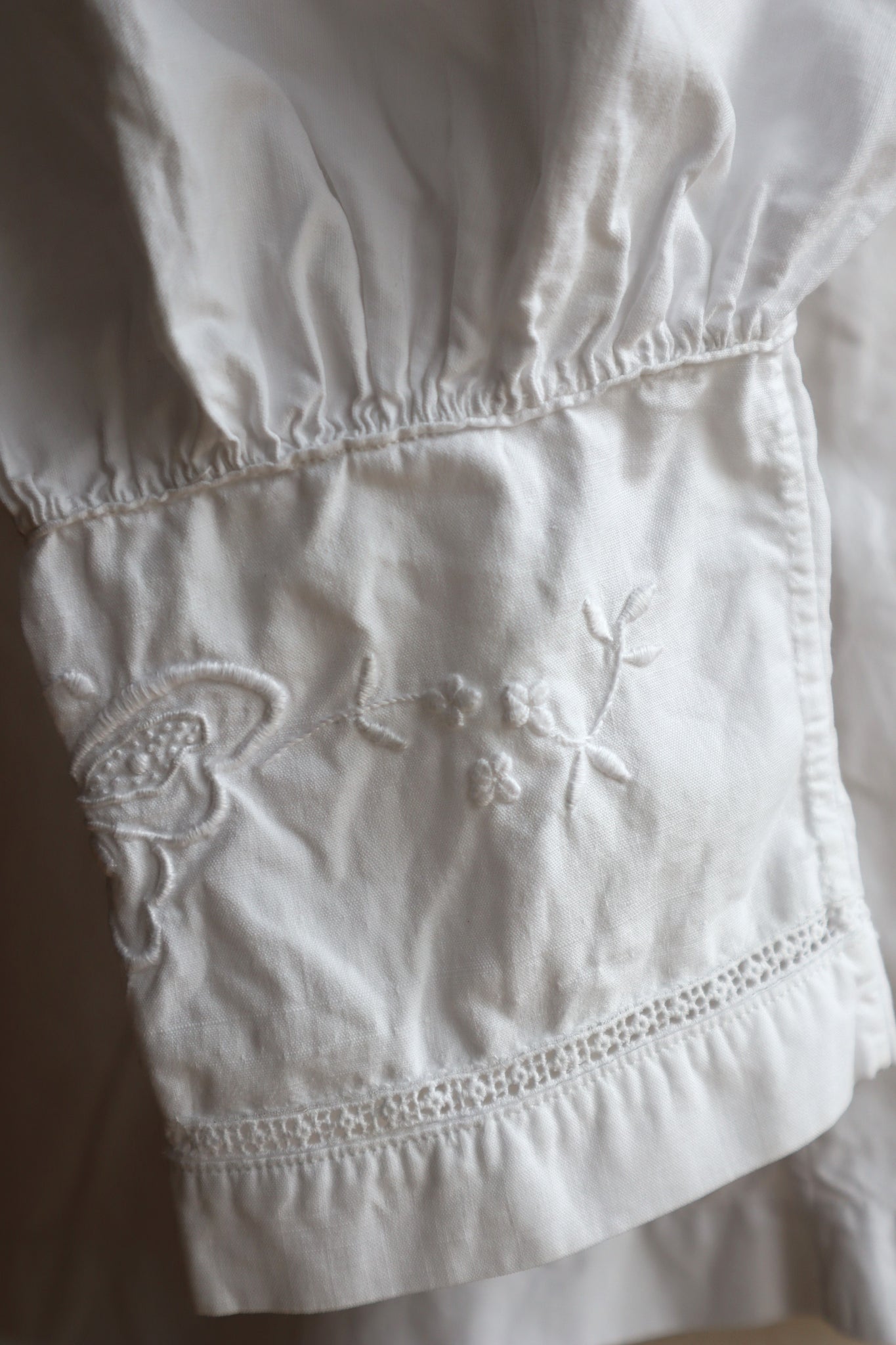 1910s~1920s Hand Embroidered Butterfly Monogram Blouse