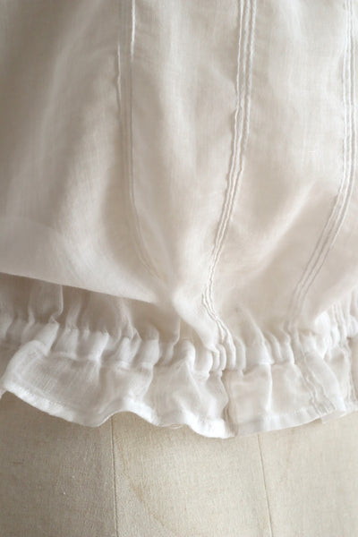 1910s Sheer White Cotton Blouse with Sailor Collar