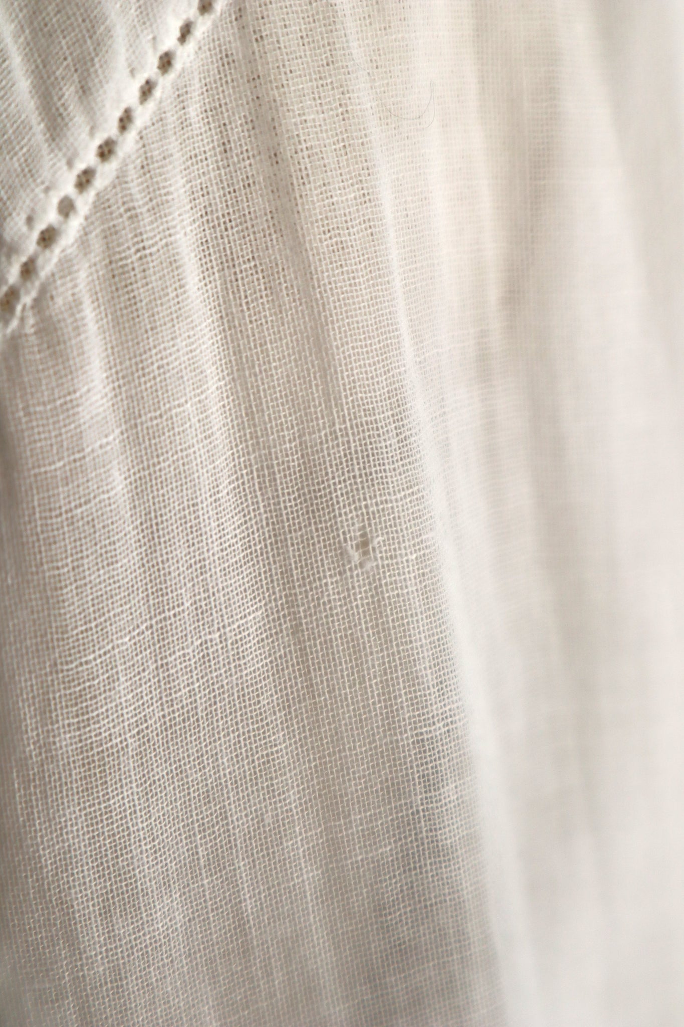 1910s Sheer White Cotton Blouse with Sailor Collar
