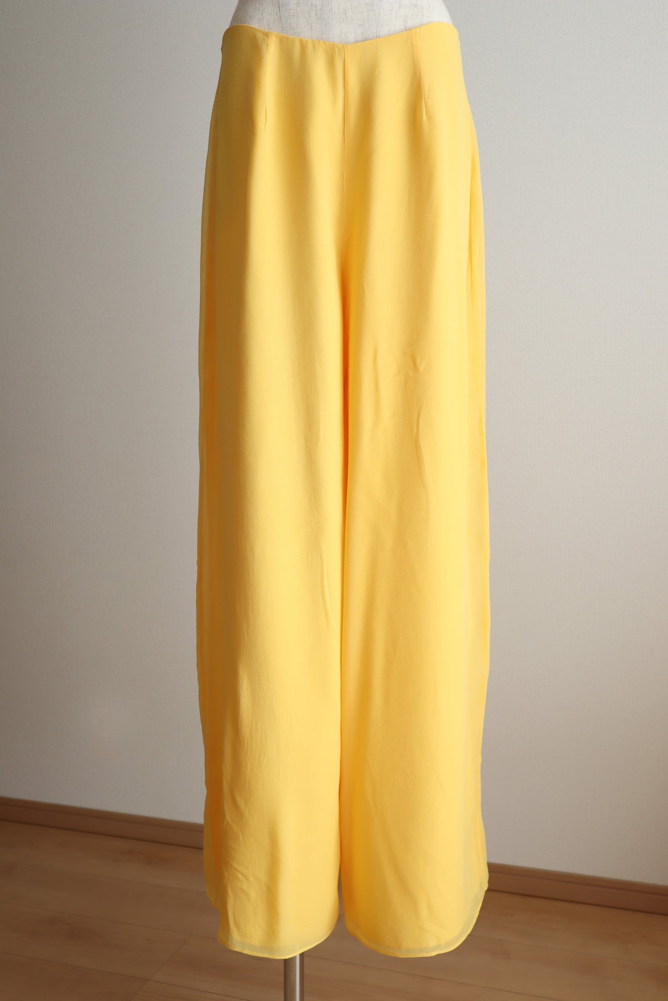 80s Yellow Silk Wide Pants