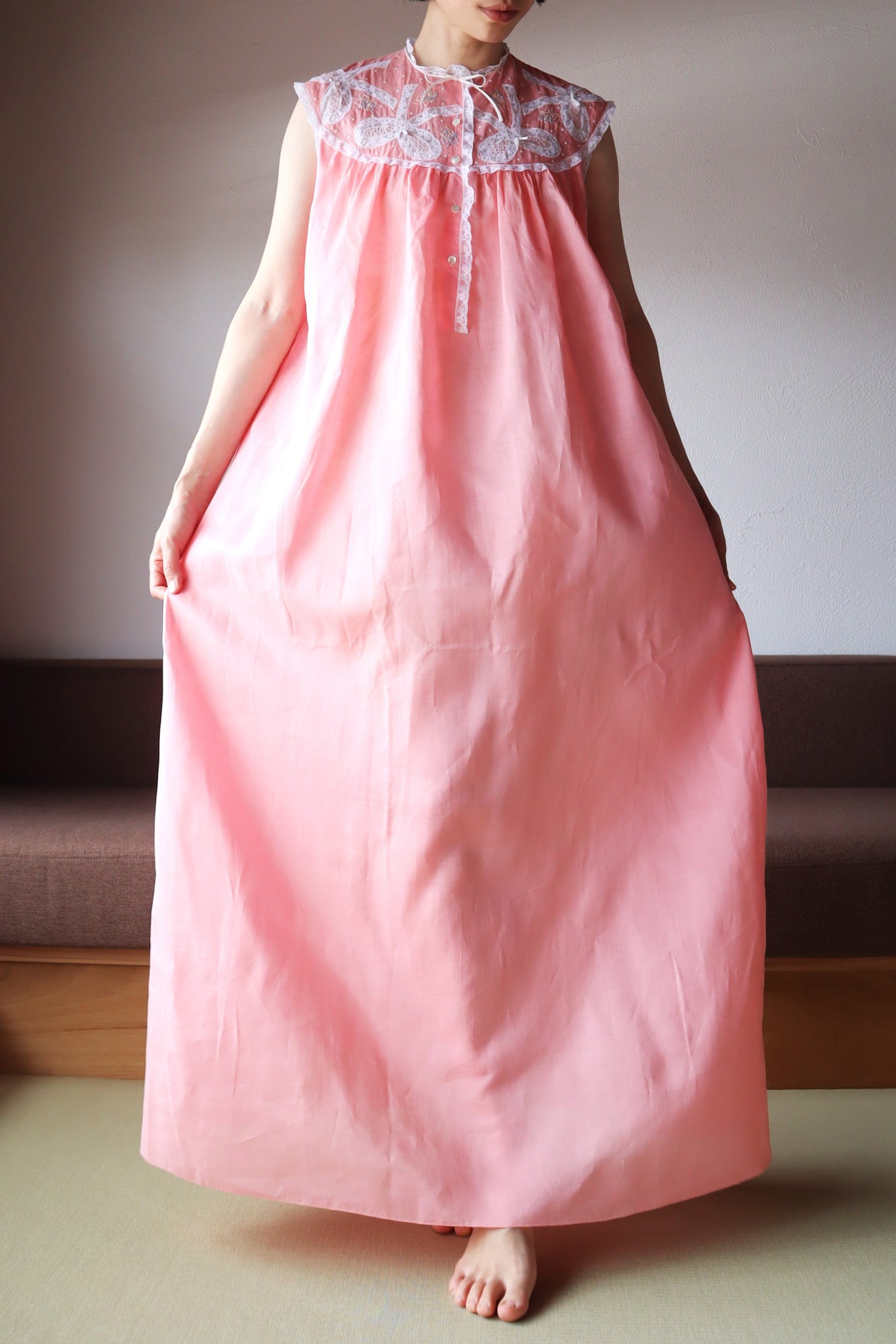 1950s Dead Stock Pink Cotton Nightgown