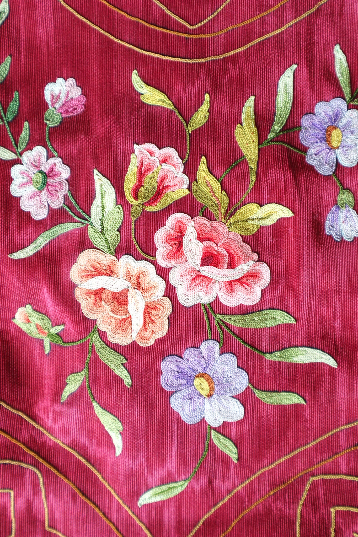 Rare 1890s–1900s French Hand Embroidered Silk Violin Protector