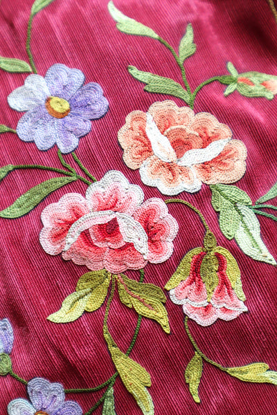 Rare 1890s–1900s French Hand Embroidered Silk Violin Protector