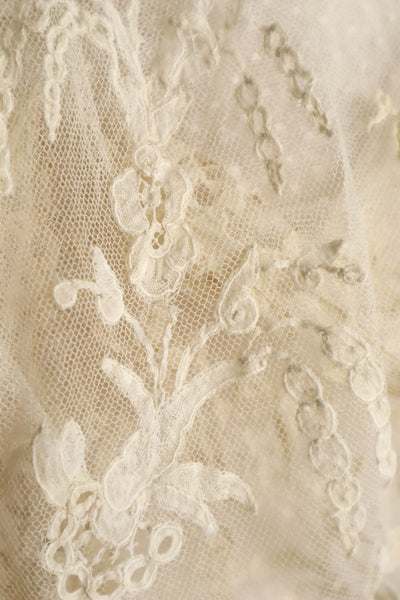 1900s Handmade Brussels Applique Lace Blouse