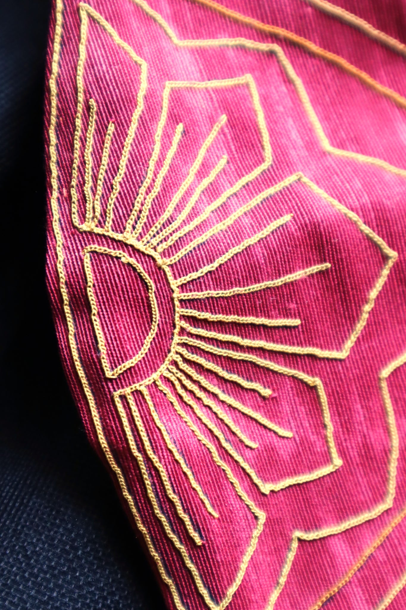 Rare 1890s–1900s French Hand Embroidered Silk Violin Protector