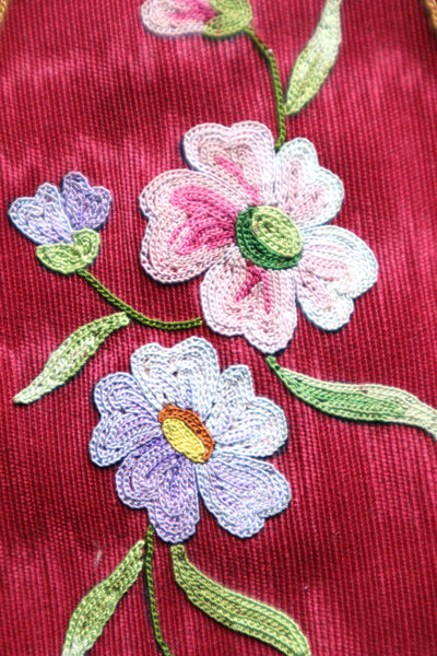 Rare 1890s–1900s French Hand Embroidered Silk Violin Protector
