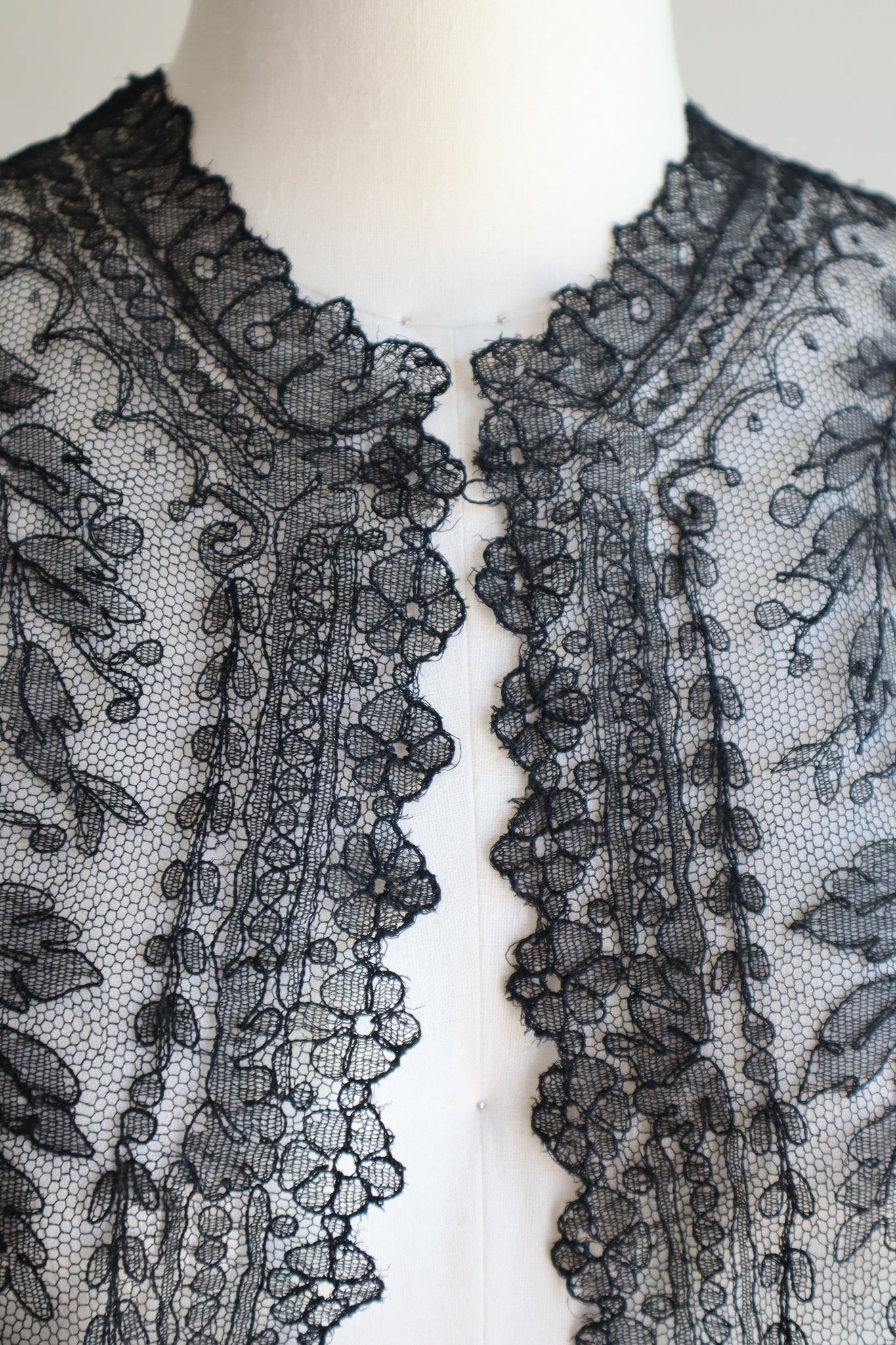 19th Victorian Black Chantilly Lace Jacket