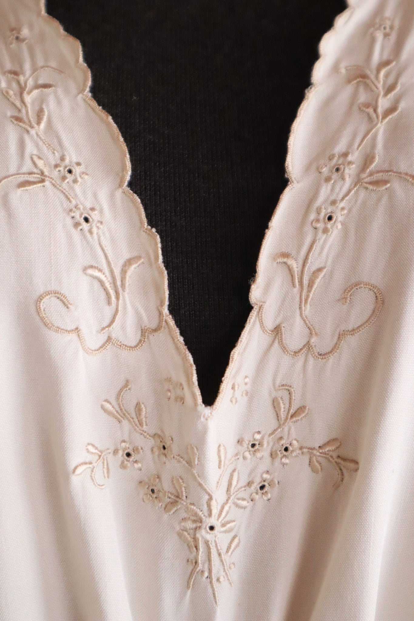 1940s Floral Cutwork Nightgown