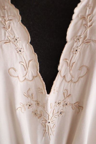 1940s Floral Cutwork Nightgown