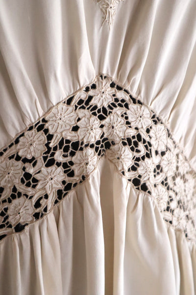 1940s Floral Cutwork Nightgown
