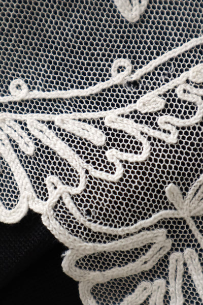 1920s French Tambour Embroidered Cotton Tulle Cape Collar