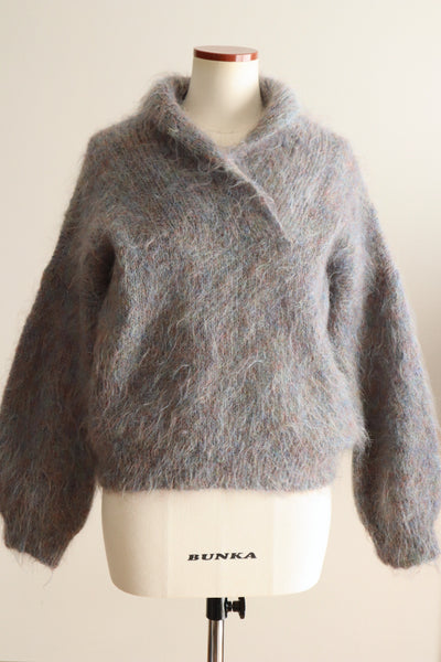 1980s Hand-Knit Iridescent Mohair Sweater
