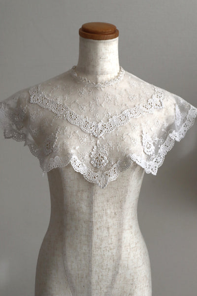 1910s–1920s Embroidered Tulle Lace Collar