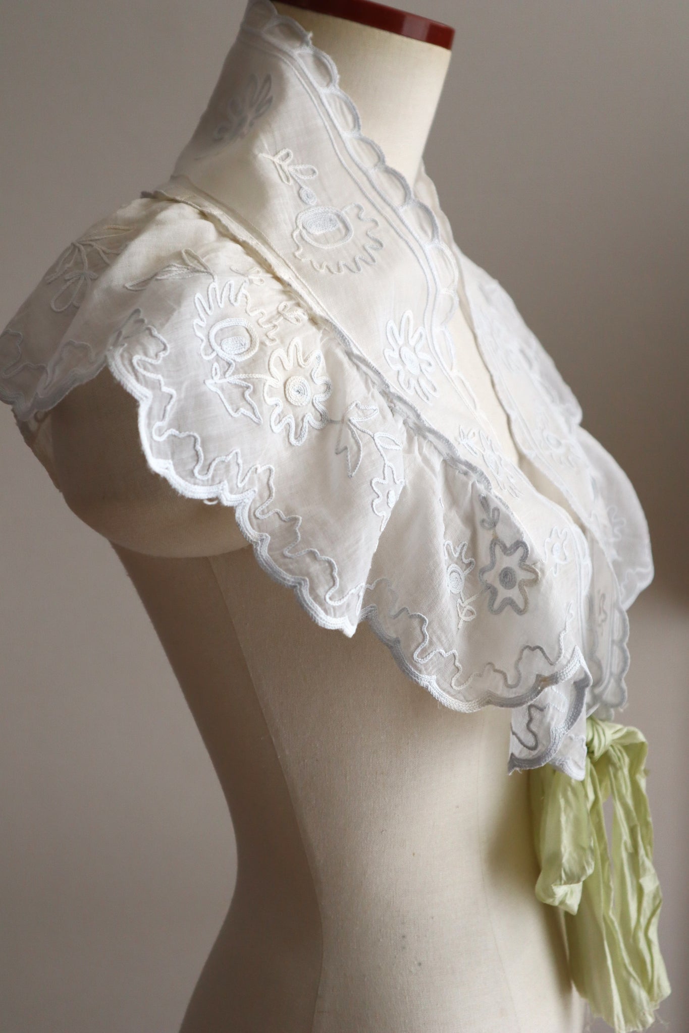 1900s French Cornely Tambour Embroidered Cape Collar