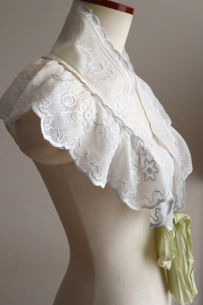 1900s French Cornely Tambour Embroidered Cape Collar