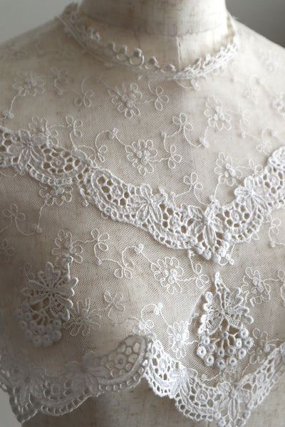 1910s–1920s Embroidered Tulle Lace Collar