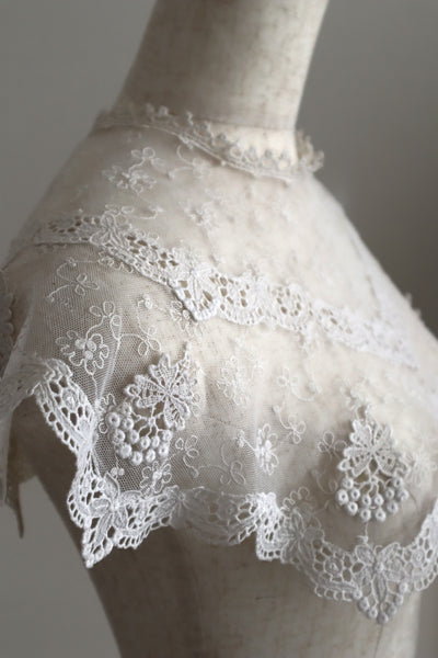 1910s–1920s Embroidered Tulle Lace Collar