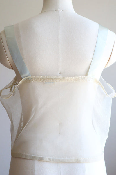 1910s~1920s Blue Silk Ribbon All Lace Camisole