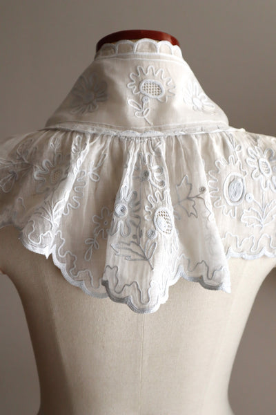 1900s French Cornely Tambour Embroidered Cape Collar