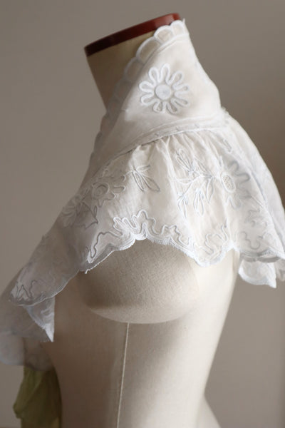 1900s French Cornely Tambour Embroidered Cape Collar