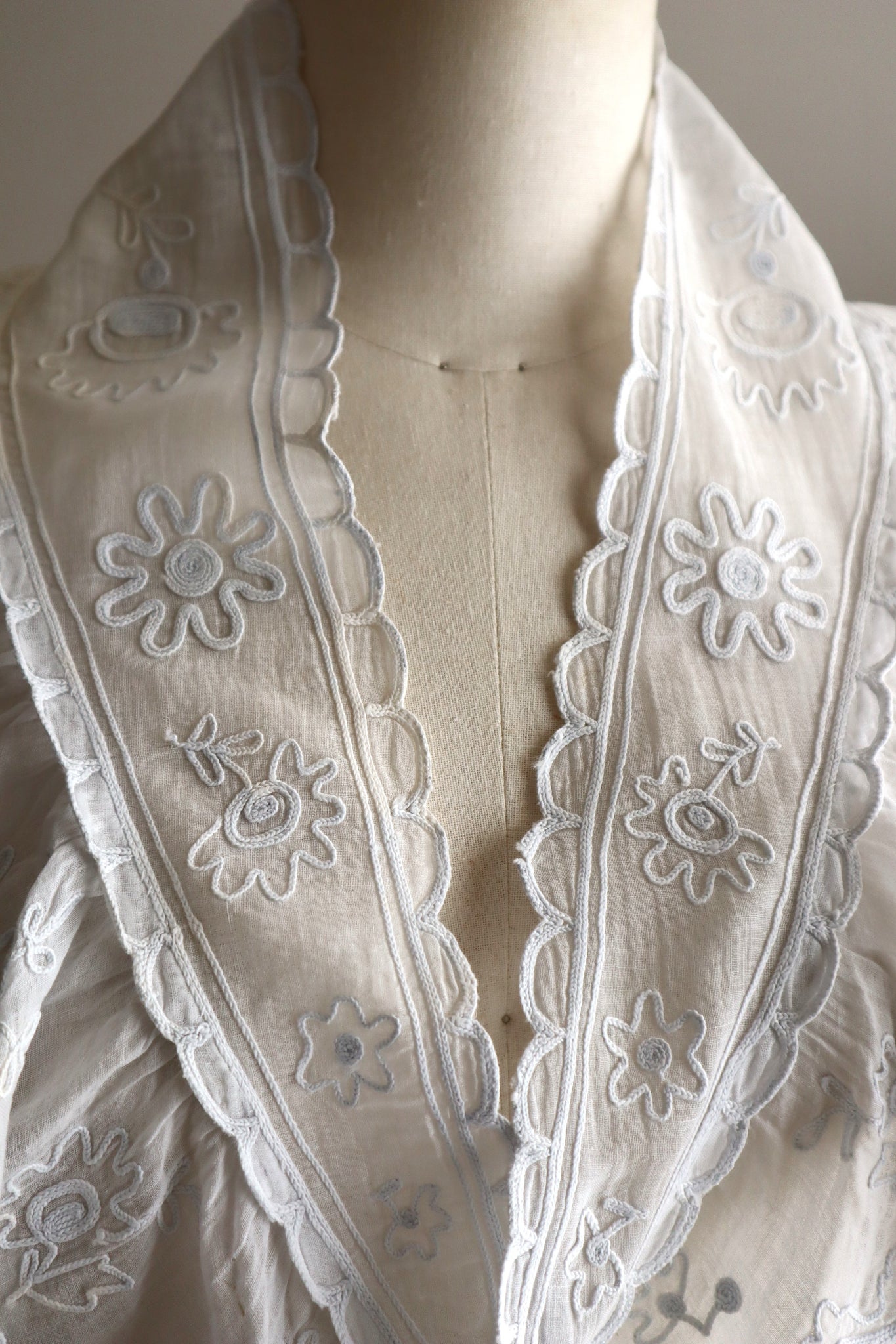 1900s French Cornely Tambour Embroidered Cape Collar