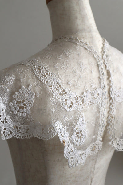 1910s–1920s Embroidered Tulle Lace Collar