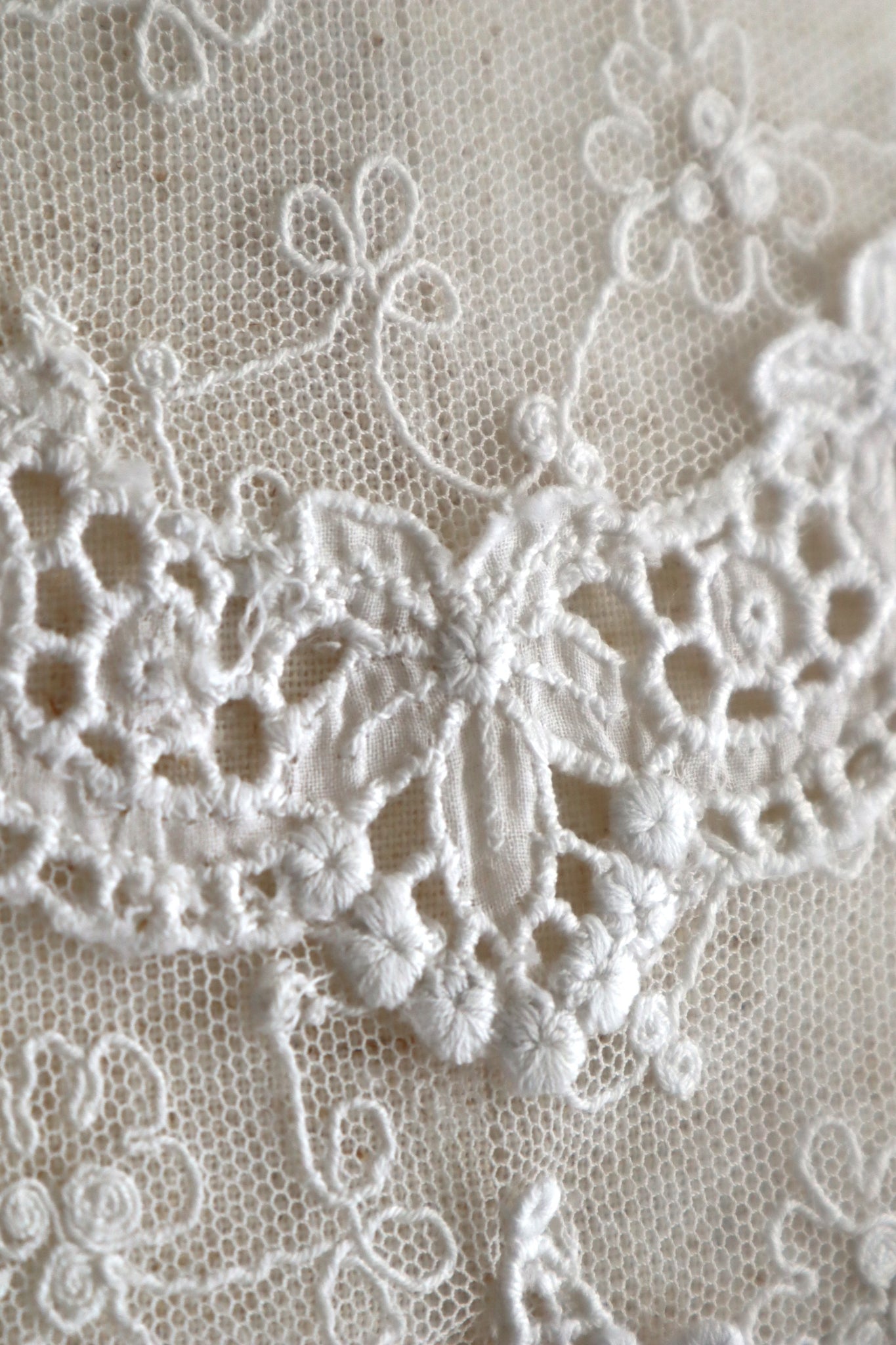 1910s–1920s Embroidered Tulle Lace Collar