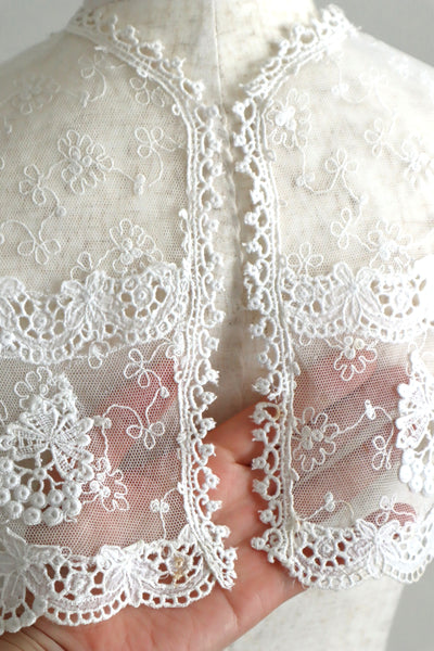 1910s–1920s Embroidered Tulle Lace Collar