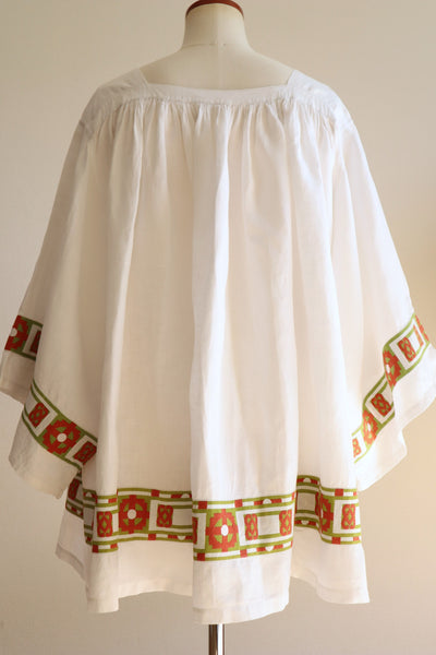 1950s White Linen Church Smock