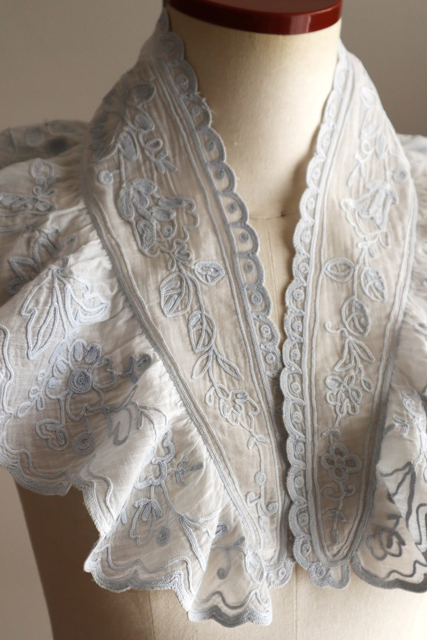 1900s French Cornely Tambour Embroidered Collar