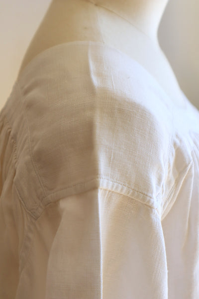 1950s White Linen Church Smock