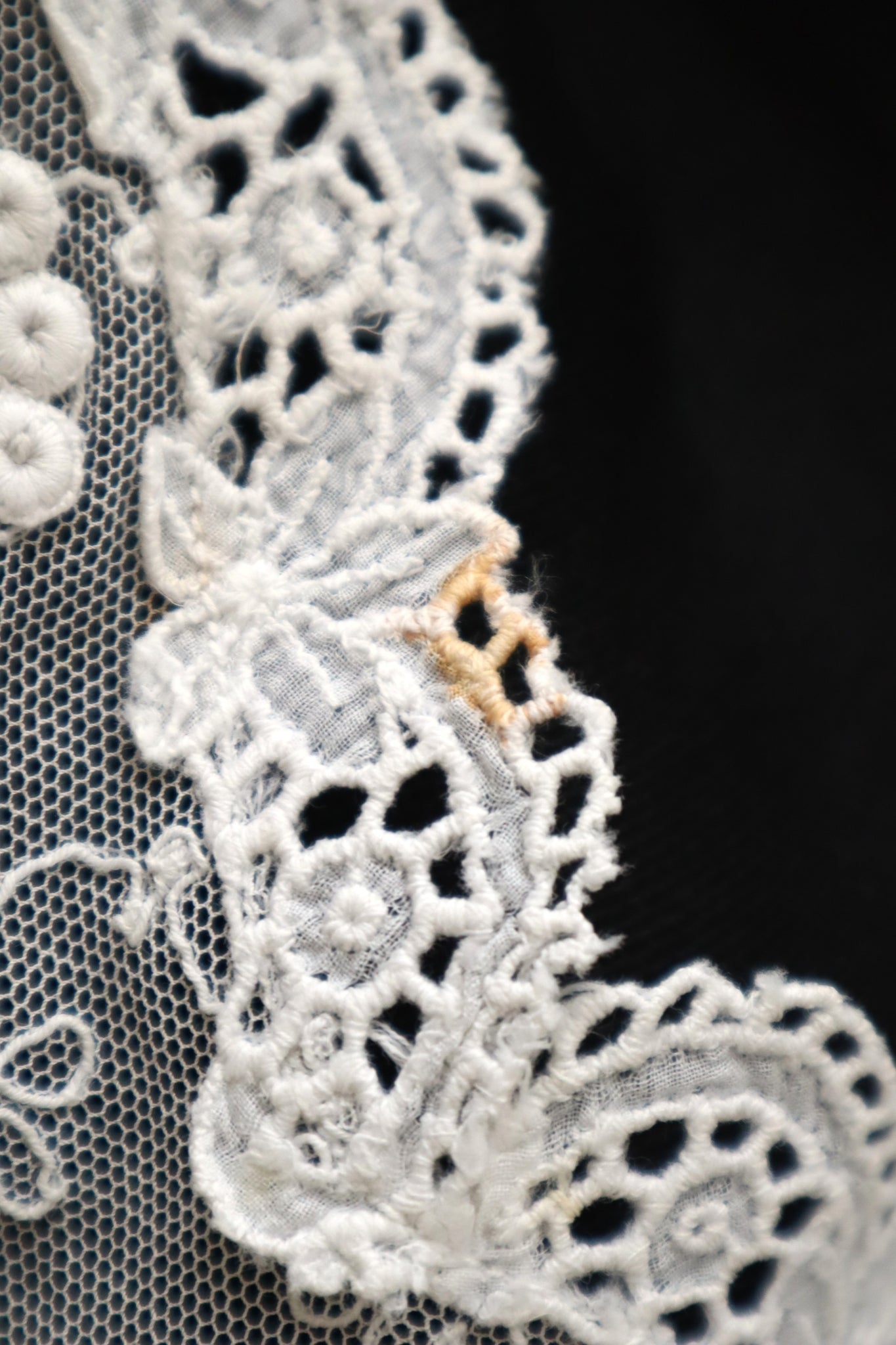 1910s–1920s Embroidered Tulle Lace Collar