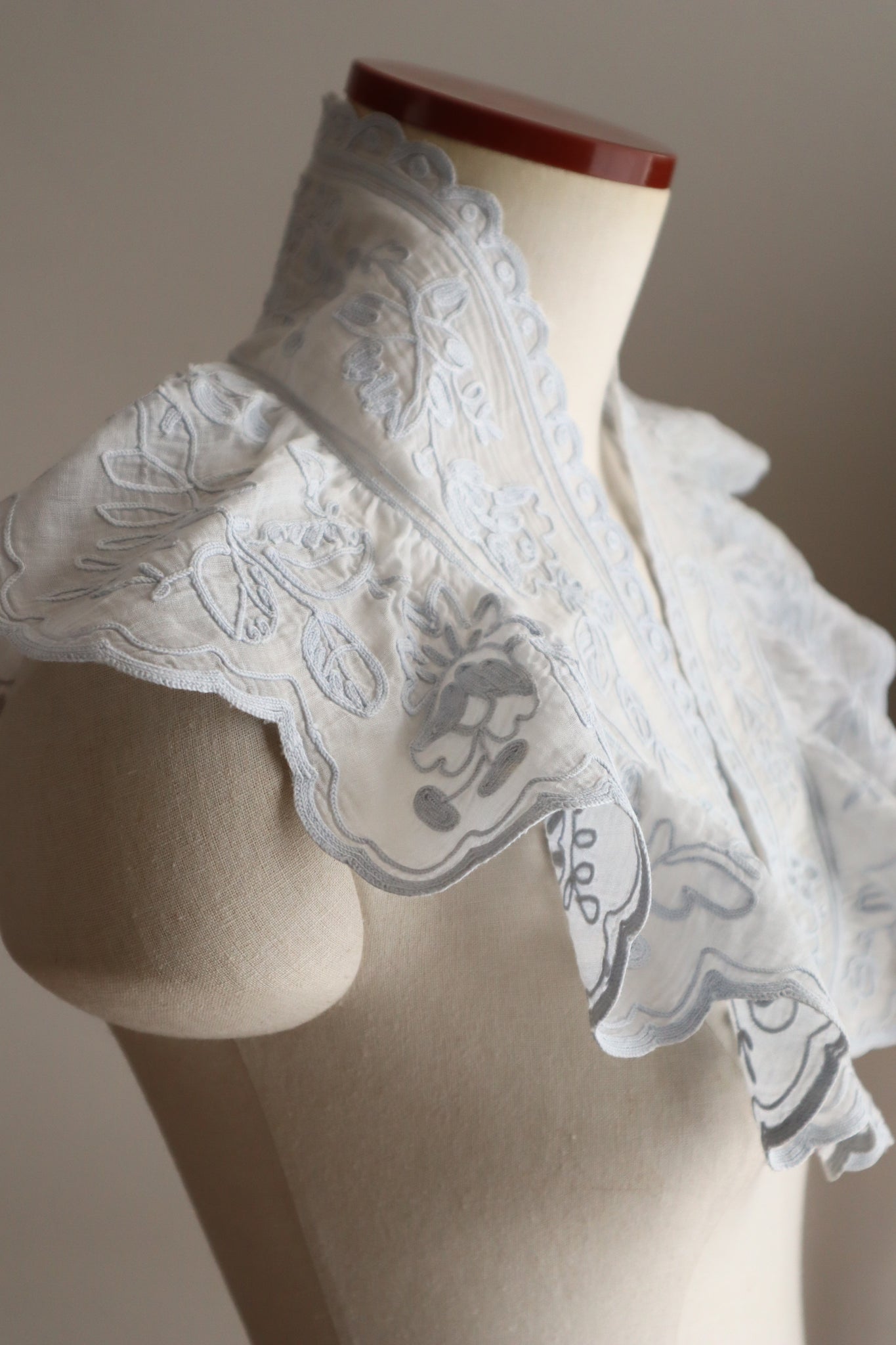 1900s French Cornely Tambour Embroidered Collar