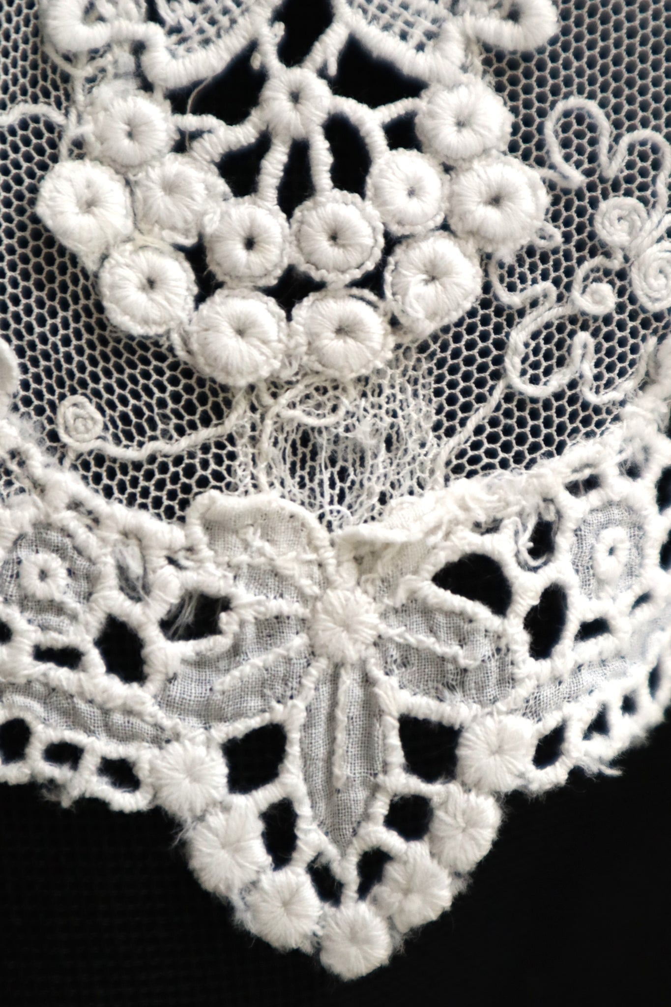 1910s–1920s Embroidered Tulle Lace Collar