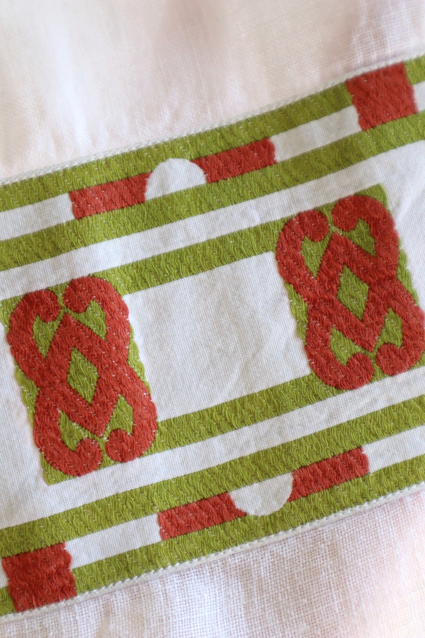 1950s White Linen Church Smock