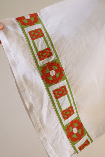 1950s White Linen Church Smock