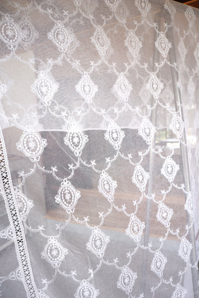 1910s French Tulle Lace Bed Cover