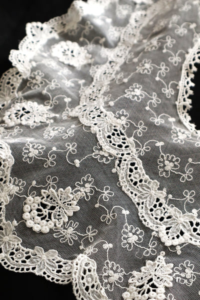 1910s–1920s Embroidered Tulle Lace Collar