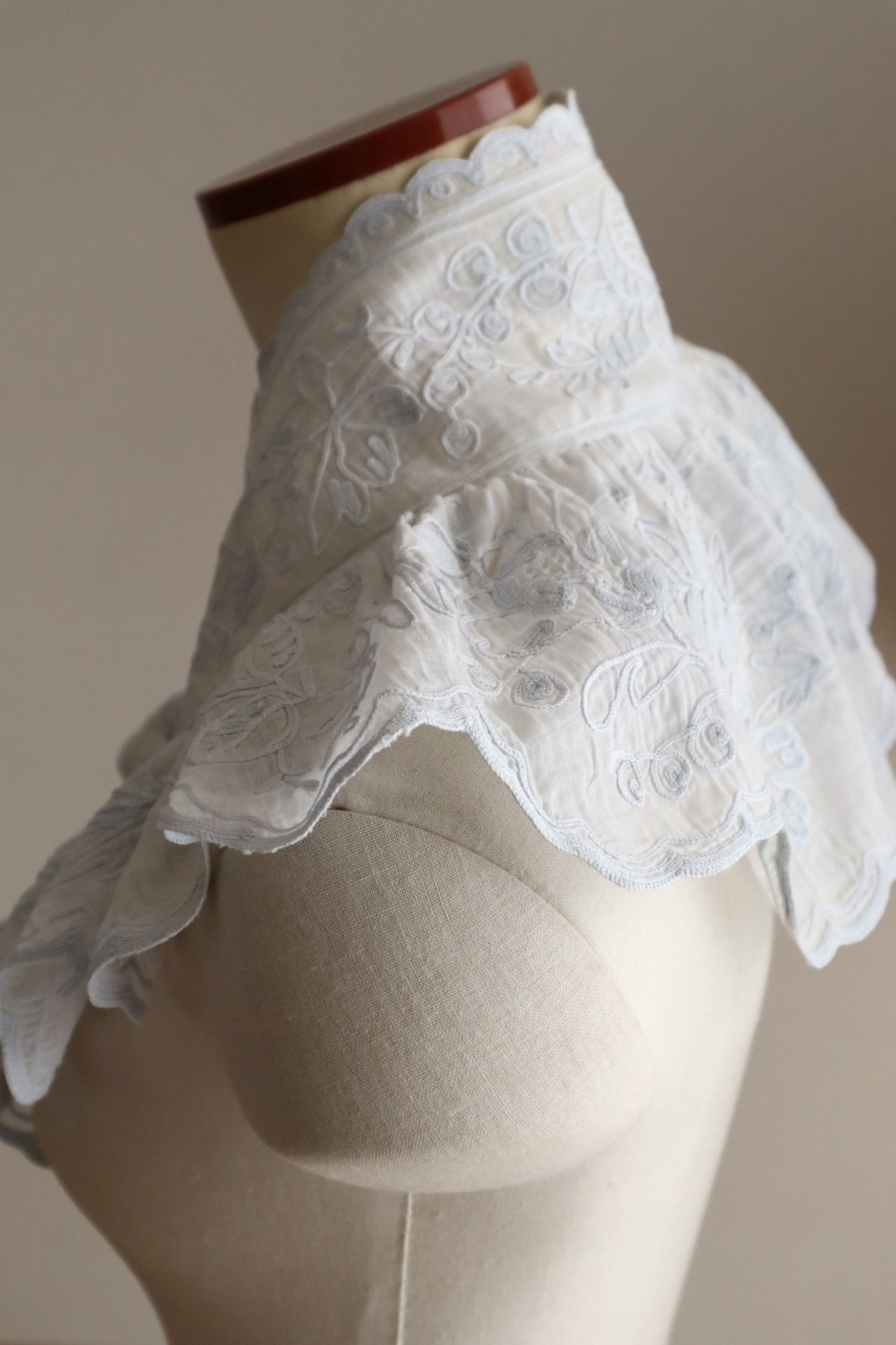 1900s French Cornely Tambour Embroidered Collar